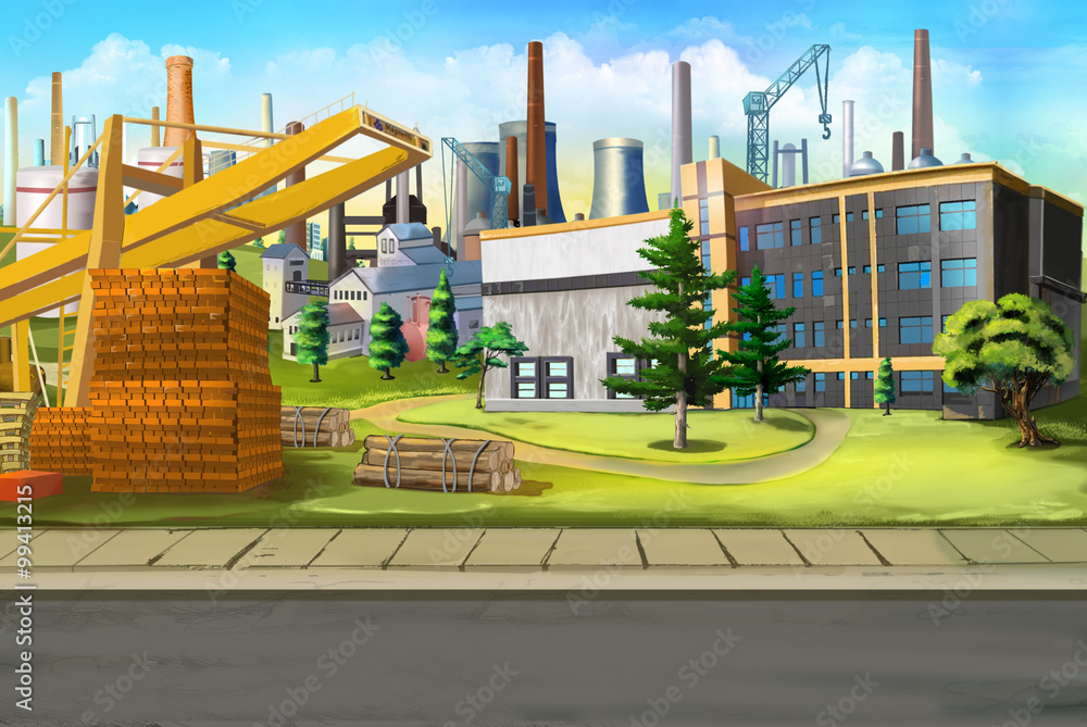 Naklejka premium Industrial landscape.