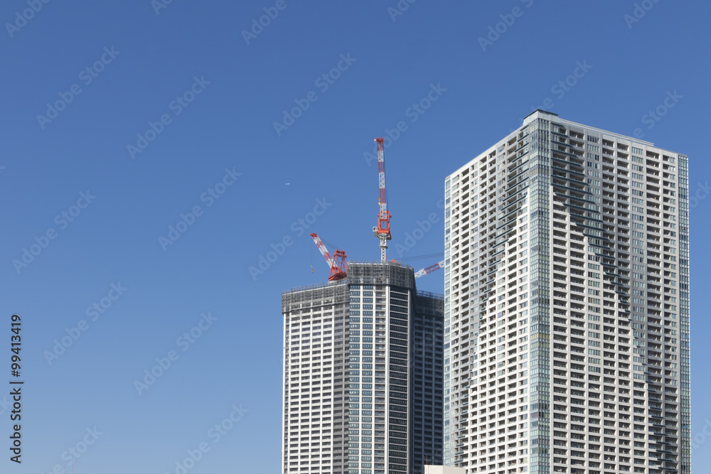 Fototapeta premium 超高層ビル タワーマンション建設 イメージ
