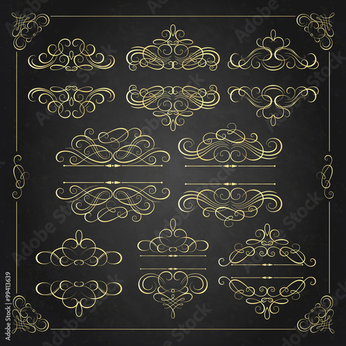 Vector set. calligraphic design elements