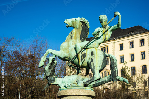 Obraz na plátně Schutipatron Heiliger Georg in Plauen