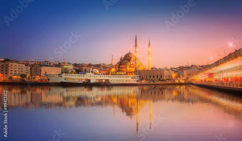 The beauty panorama of Istanbul at a dramatic sunset