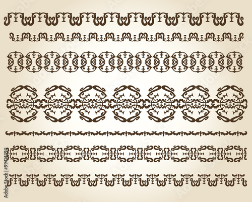 vector set  design ornaments and page decoration  ribbon collection with vintage engraving elements