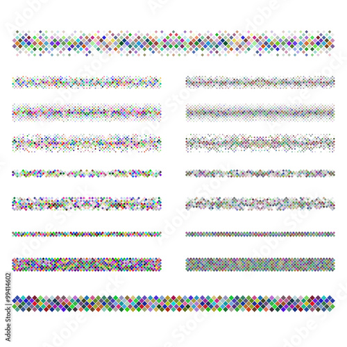Design elements - pixel text divider line set