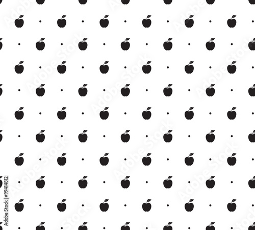Seamless pattern with apple icon