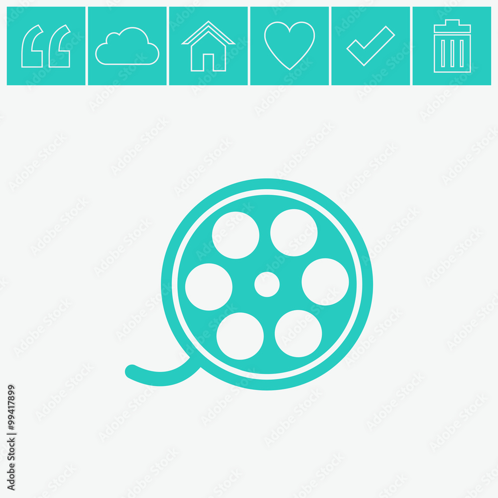 Film reel vector icon.