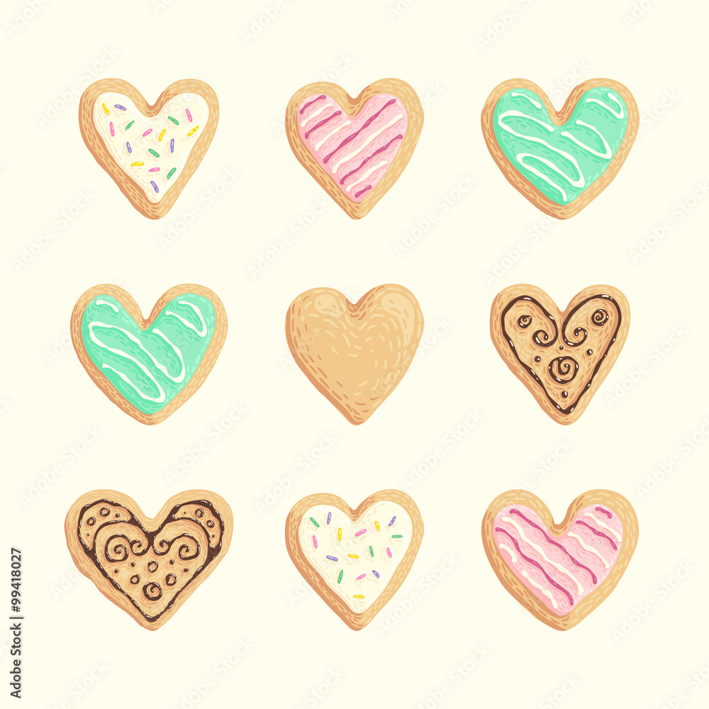 St Valentines cookies collection