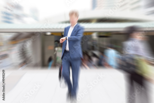 motion blur business people
