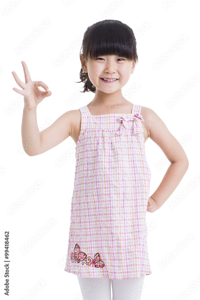 Cute girl doing OK sign