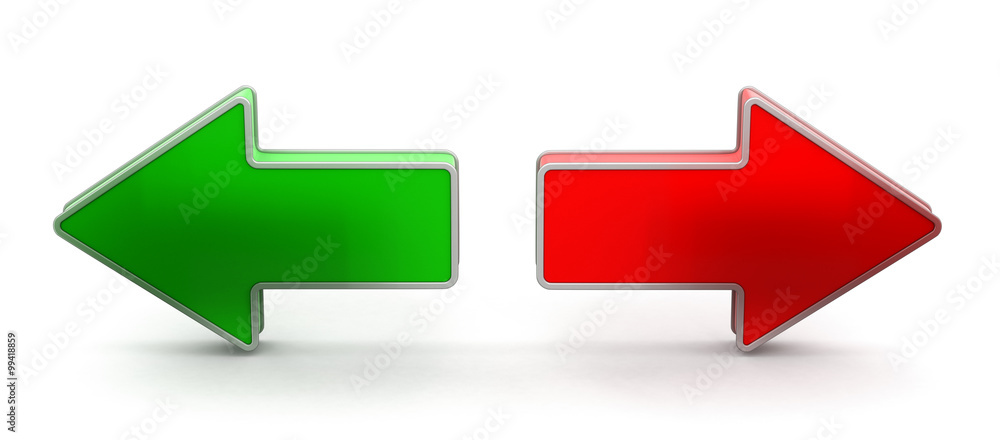 Two arrows. Image with clipping path Two arrows. Image with clipping path