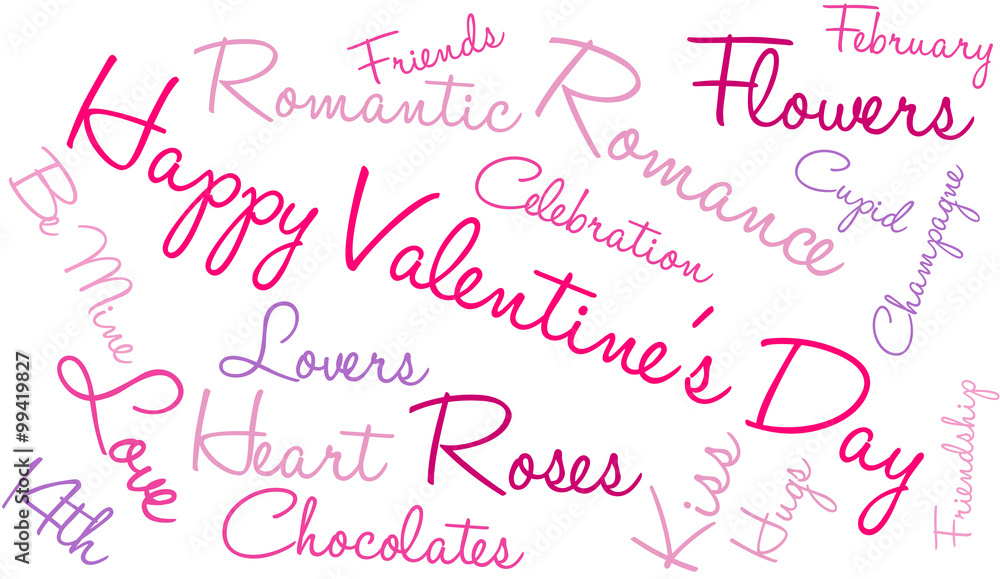 Happy Valentines Day Word Cloud