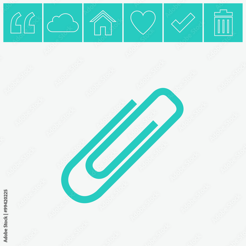 Paperclip vector icon. Paperclip vector icon.