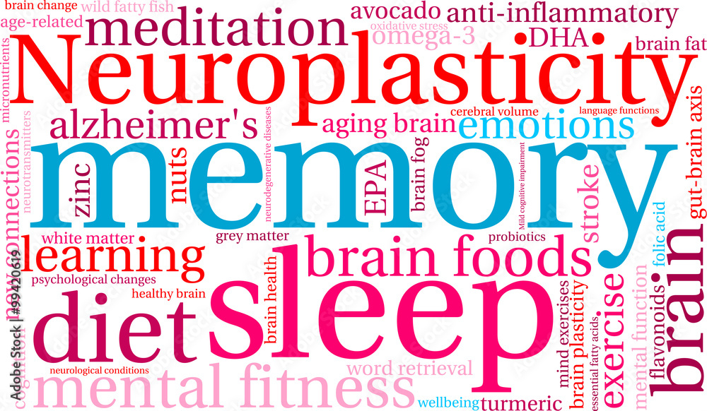 Fototapeta premium Memory Word Cloud on a white background. 