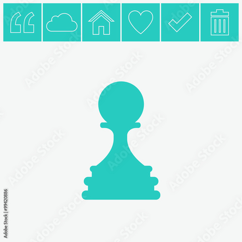 Chess pawn vector icon.