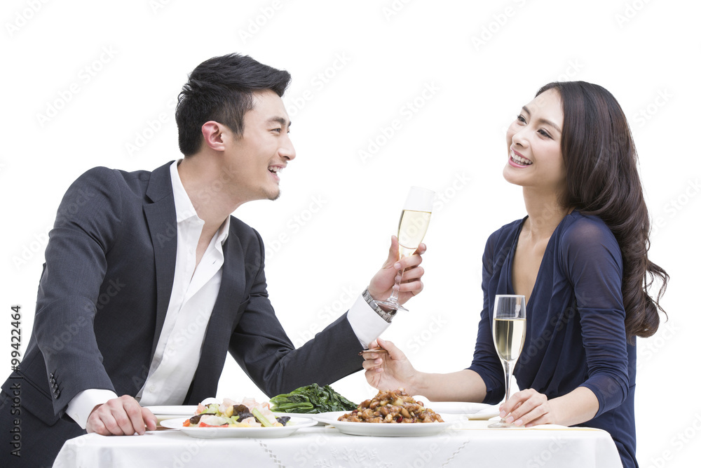 Happy young couple having dinner Happy young couple having dinner