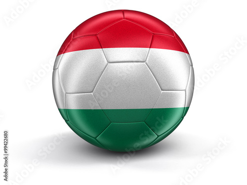Soccer football with Hungarian flag. Image with clipping path