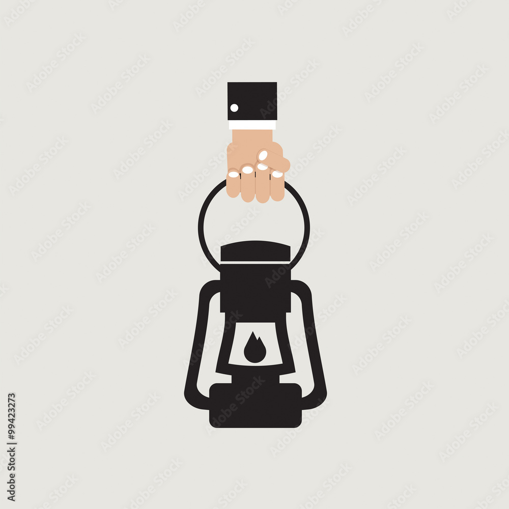Hand Holding A Lantern. Hand Holding A Lantern.