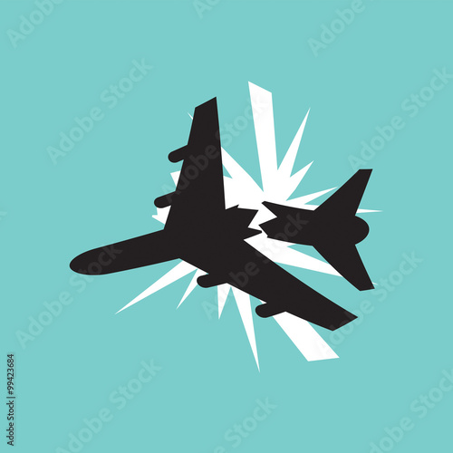 Plane Accident Vector Illustration.