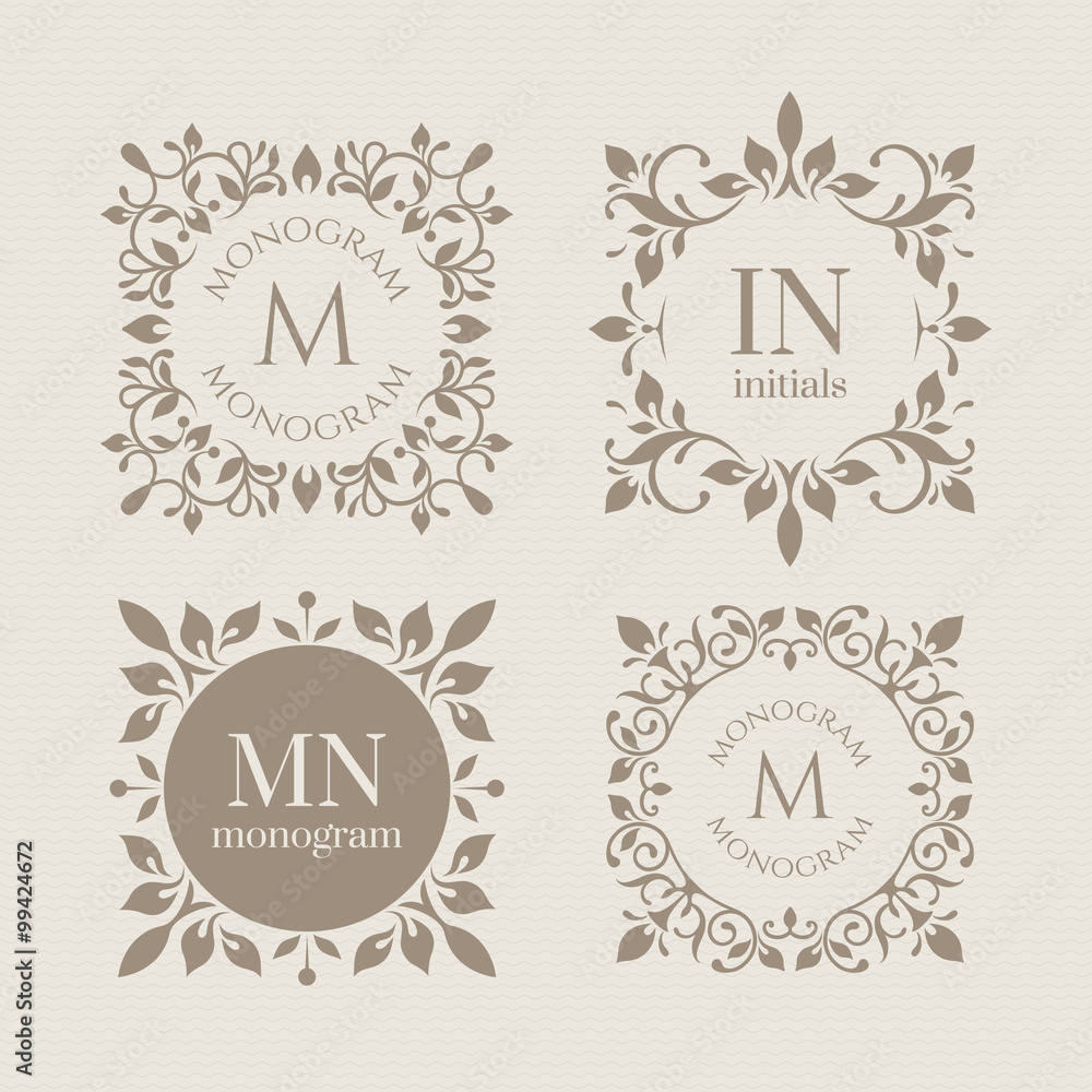 Monograms collection. Floral monograms for cards, invitations, menus, labels. Graphic design pages, business sign, boutiques, cafes, hotels. Monograms collection. Floral monograms for cards, invitations, menus, labels. Graphic design pages, business sign, boutiques, cafes, hotels.