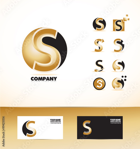Letter S gold black yellow logo