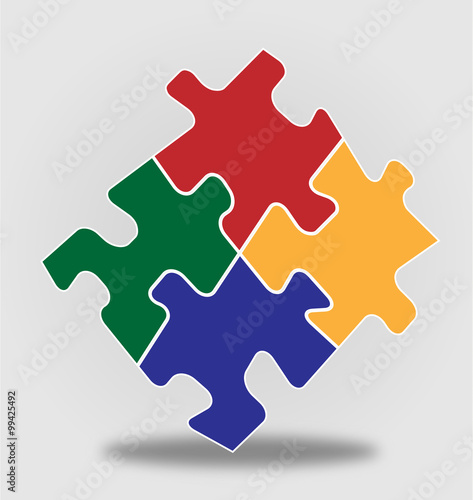 Puzzle / Teamwork / Infografik / Vektor