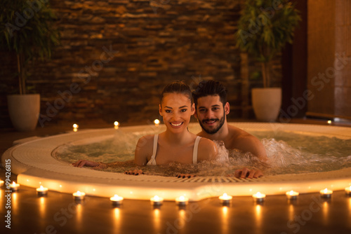 Enjoying jacuzzi together