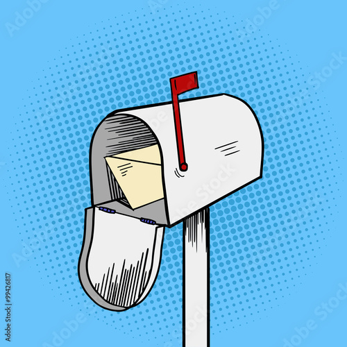 Mail box pop art style vector illustration