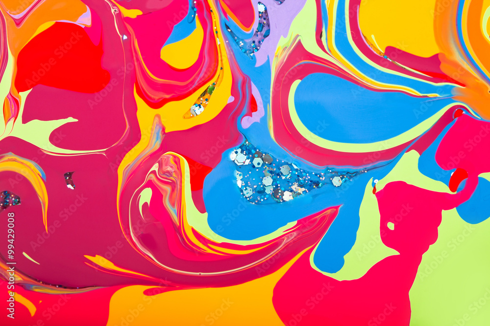 Fototapeta premium Background of colored streaks of enamel
