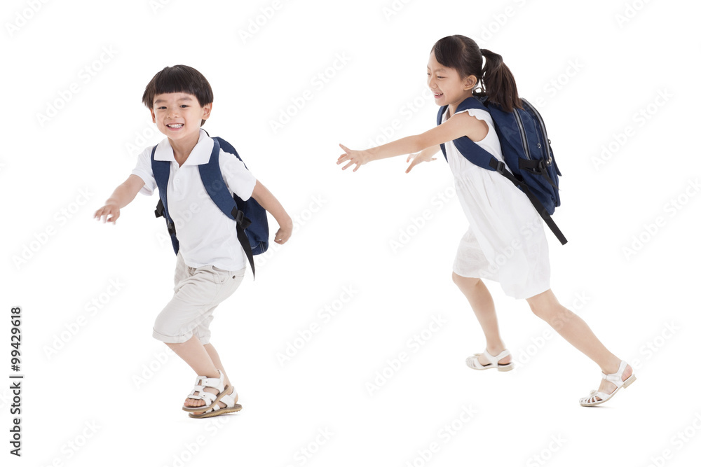 Little girl and boy playing Little girl and boy playing