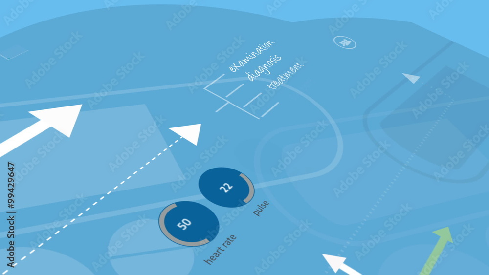 Motion infographics ethnic medical idea patient lifestyle plan flow chart health