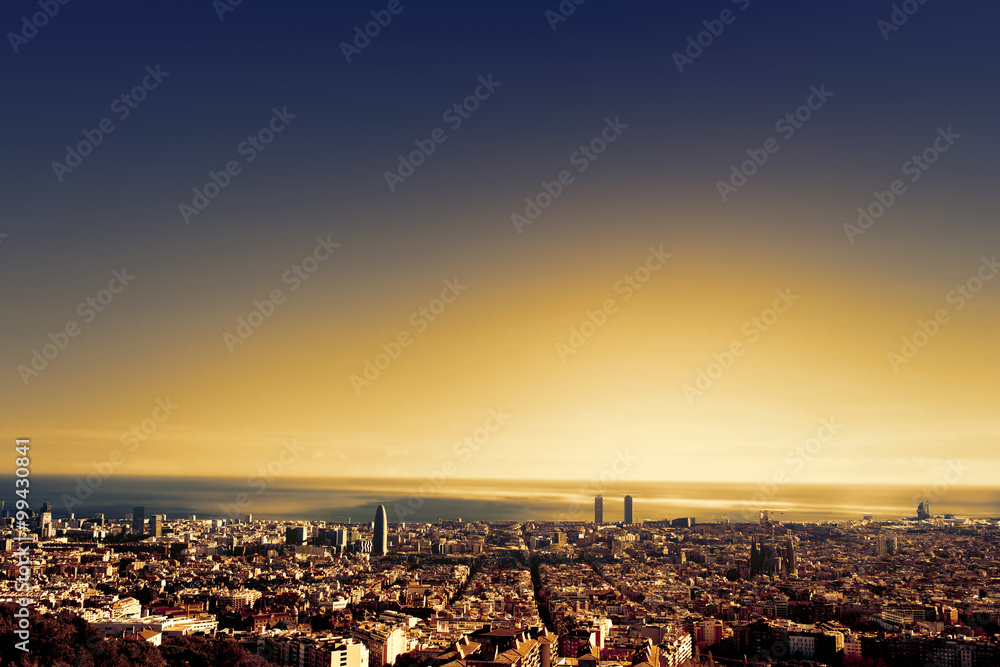 Obraz premium ..Barcelona - a bird view over city. Catalonia, Spain.