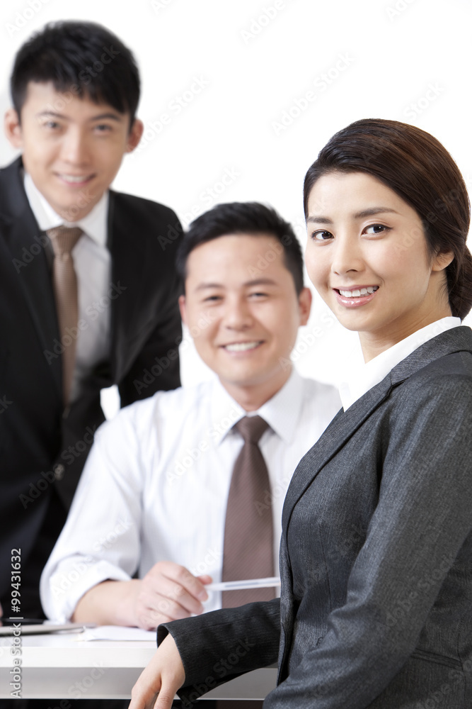 Portrait of happy business colleagues at work Portrait of happy business colleagues at work