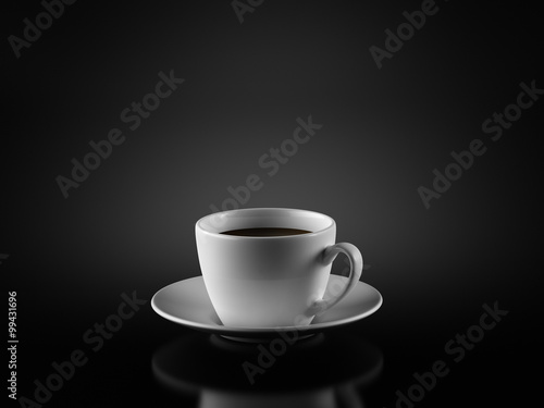White Cup isolated on Black Bckground