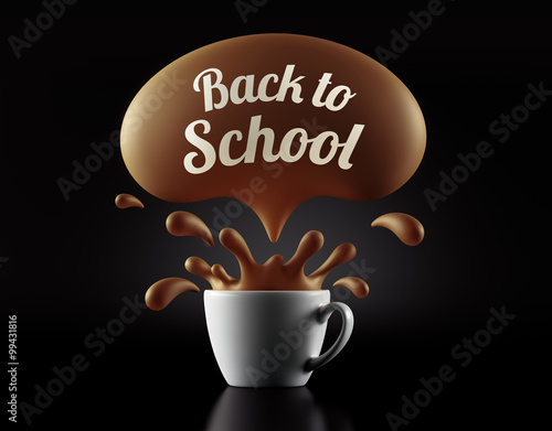 High Resolution Back to School Splash Cup Concept.