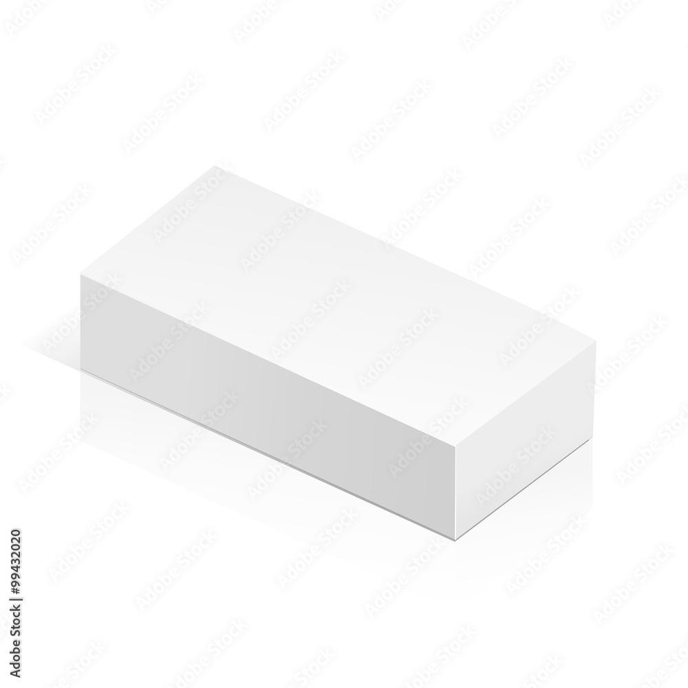 White vector realistic 3D box White vector realistic 3D box