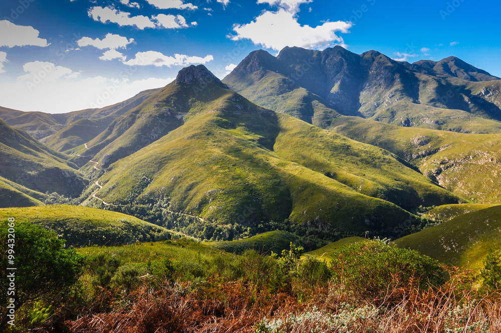Obraz premium Blick auf den Montagu Pass; Outeniqua-Berge; Südafrika
