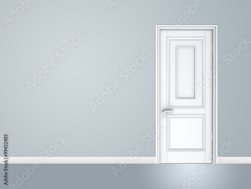 Open and Closed Door with Frame Isolated on Background 