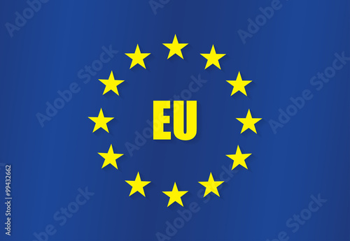 The European Union flag is stylishly decorated realistic