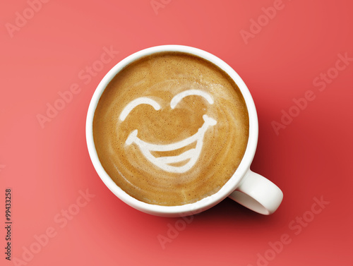 Plakat Face Laughing Coffee Cup Concept