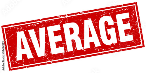 average red square grunge stamp on white