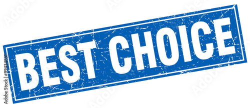 best choice blue square grunge stamp on white