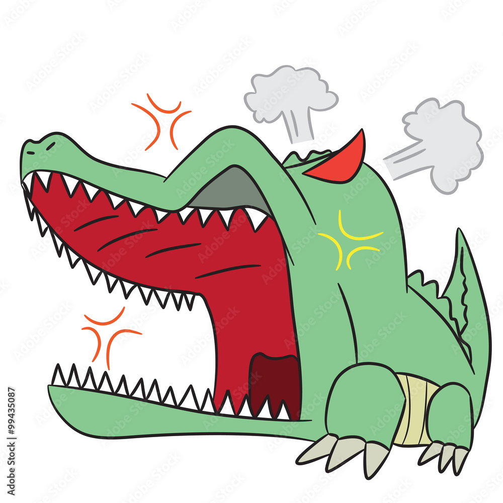vector cartoon character crocodile angry Stock Vector Adobe Stock