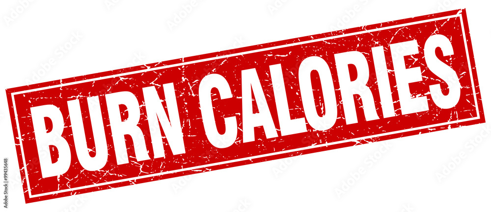 burn calories red square grunge stamp on white burn calories red square grunge stamp on white