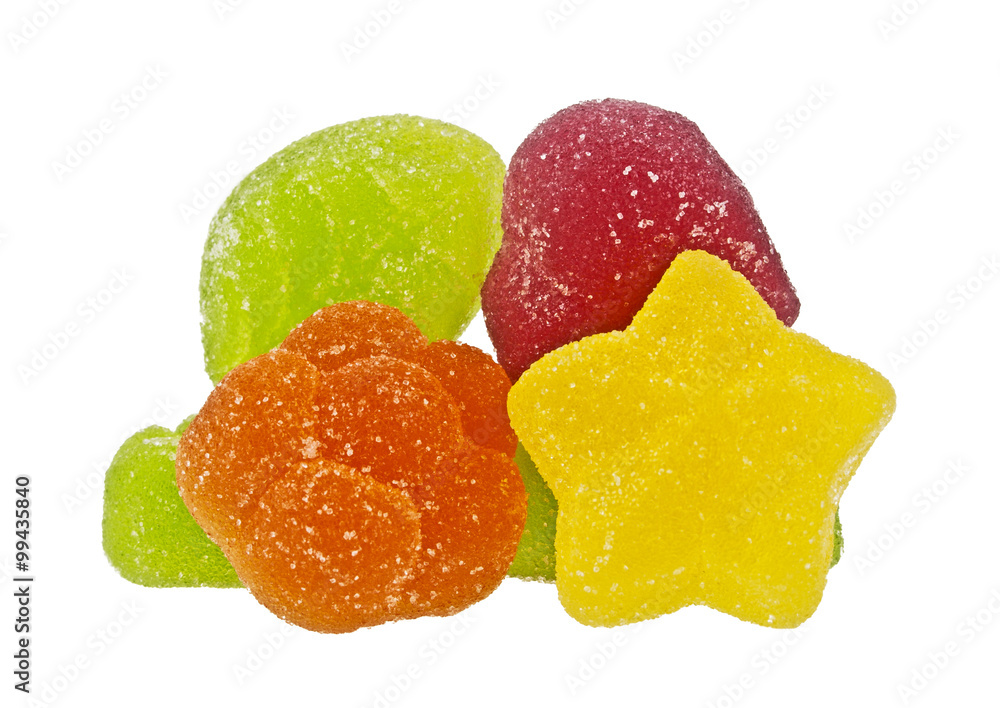 Colorful marmalade on a white background Colorful marmalade on a white background
