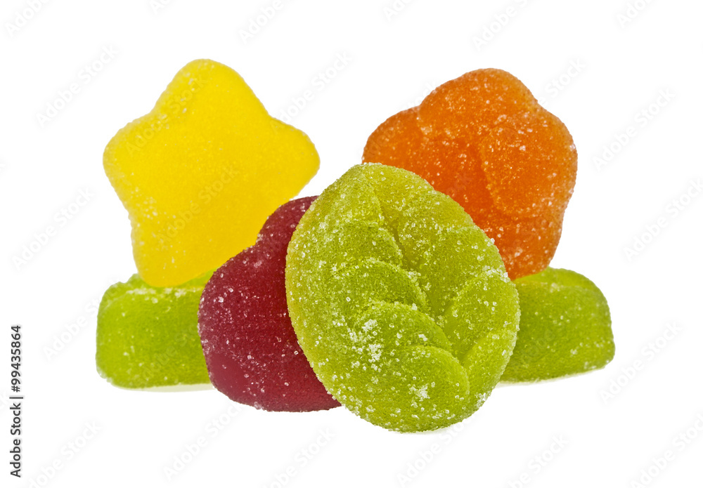 Colorful marmalade on a white background Colorful marmalade on a white background
