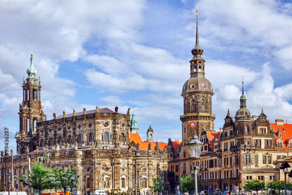 DRESDEN, GERMANY-SEPTEMBER 08, 2015 :Dresden Castle or Royal Pal DRESDEN, GERMANY-SEPTEMBER 08, 2015 :Dresden Castle or Royal Pal