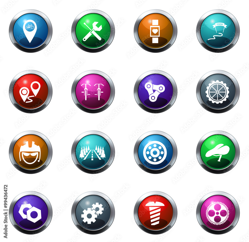 Bicycle icons set Bicycle icons set