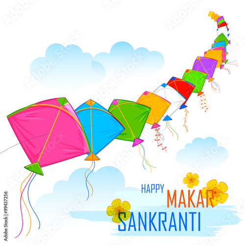 Makar Sankranti wallpaper with colorful kite
