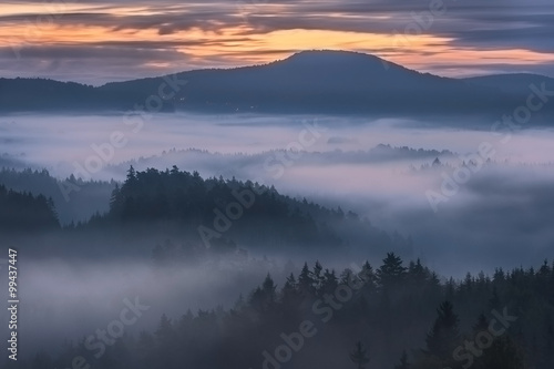 foggy dawn over the Bohemian Switzerland © Nataliya Hora