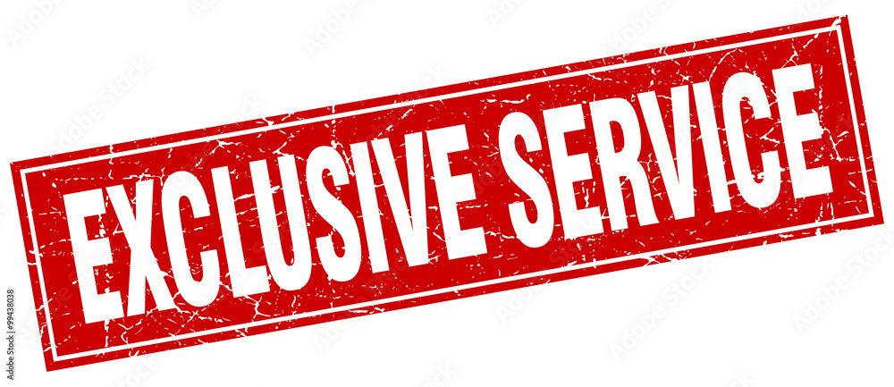 exclusive service red square grunge stamp on white exclusive service red square grunge stamp on white