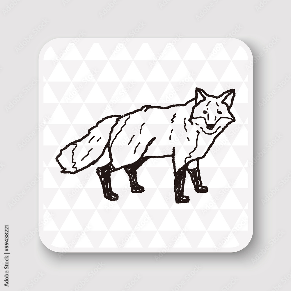 Obraz premium fox doodle